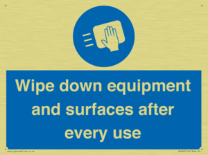 Wipe down equipment and surfaces after every use